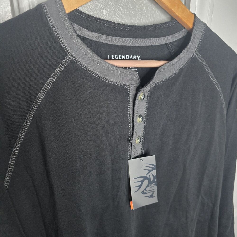 Legendary Whitetails Shirt Mens Large Gray Recluse Henley 1/4 Button NWT